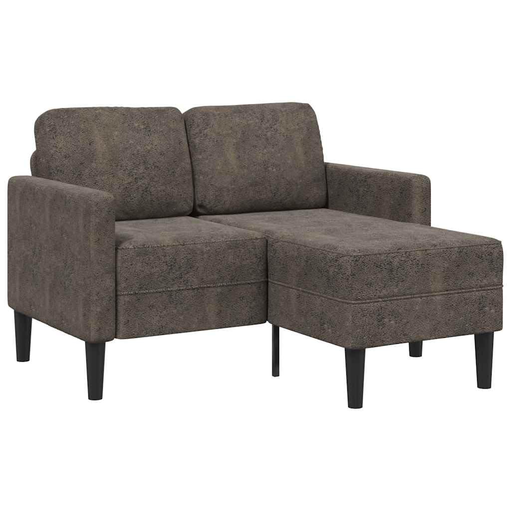 vidaXL Divano 2 Posti con Chaise a L Grigio Scuro 125 cm in Similpelle, Divano a 2 posti Camera da Letto, divanetto, Divano a Due posti