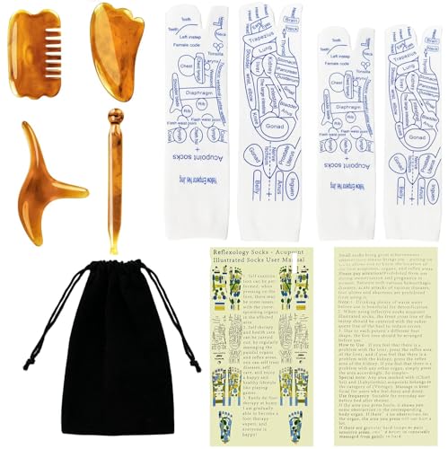 Reflexology Socks with 4 Acupressure Tools