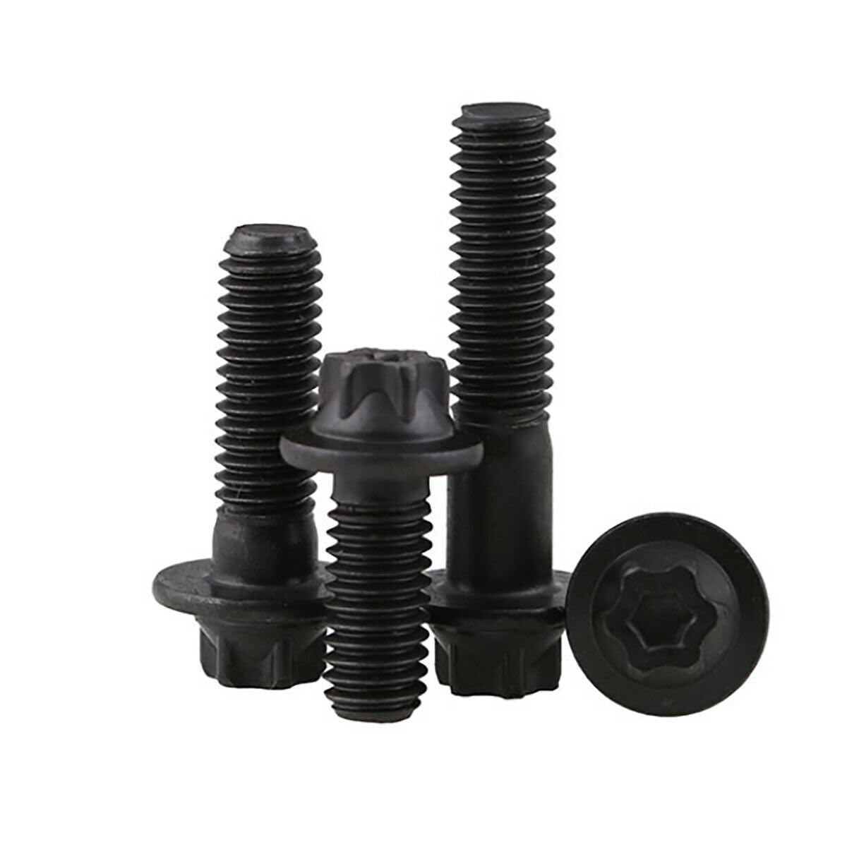 Tornillos autorroscantes de cabeza Torx hexagonal de acero al carbono de grado 12.9, tornillos de cabeza Torx de seis lóbulos hexagonales M5 M6 (50 unidades, M6 x 14)