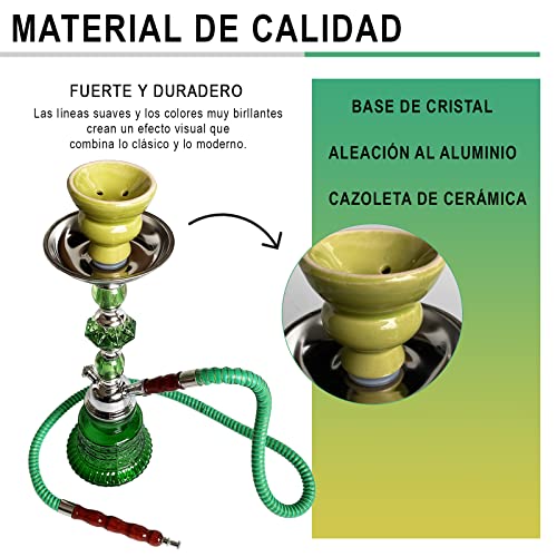 Shisha Shisha Vollglas mit Metallgehäuse -billige Shisha inklusive Perforatorzange 10 Kohlen und Düsen - Komplette… – Bild 4