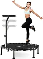 NOVEVE Trampolins Jump Dobrável Com Apoios De Braços Ajustáveis Diâmetro Do Trampolim 108 Cm Capacidade De Carga 250kg Preto