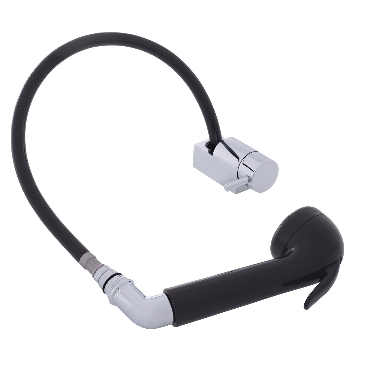 Ambassador Marine Aidack- Pull-Out Deck Tap (Cold Only) (Large Black Sprayer (No Hook), 6' Black Rubber Hose) (Chrome/Black) 134-1759-CK-W