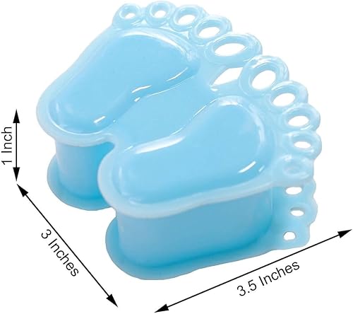 Miniatura 3 de Efavormart - Paquete de 12 recipientes azules de 3.5 pulgadas, regalos de baby shower para cumpleaños, decoraciones de tarros de caramelo
