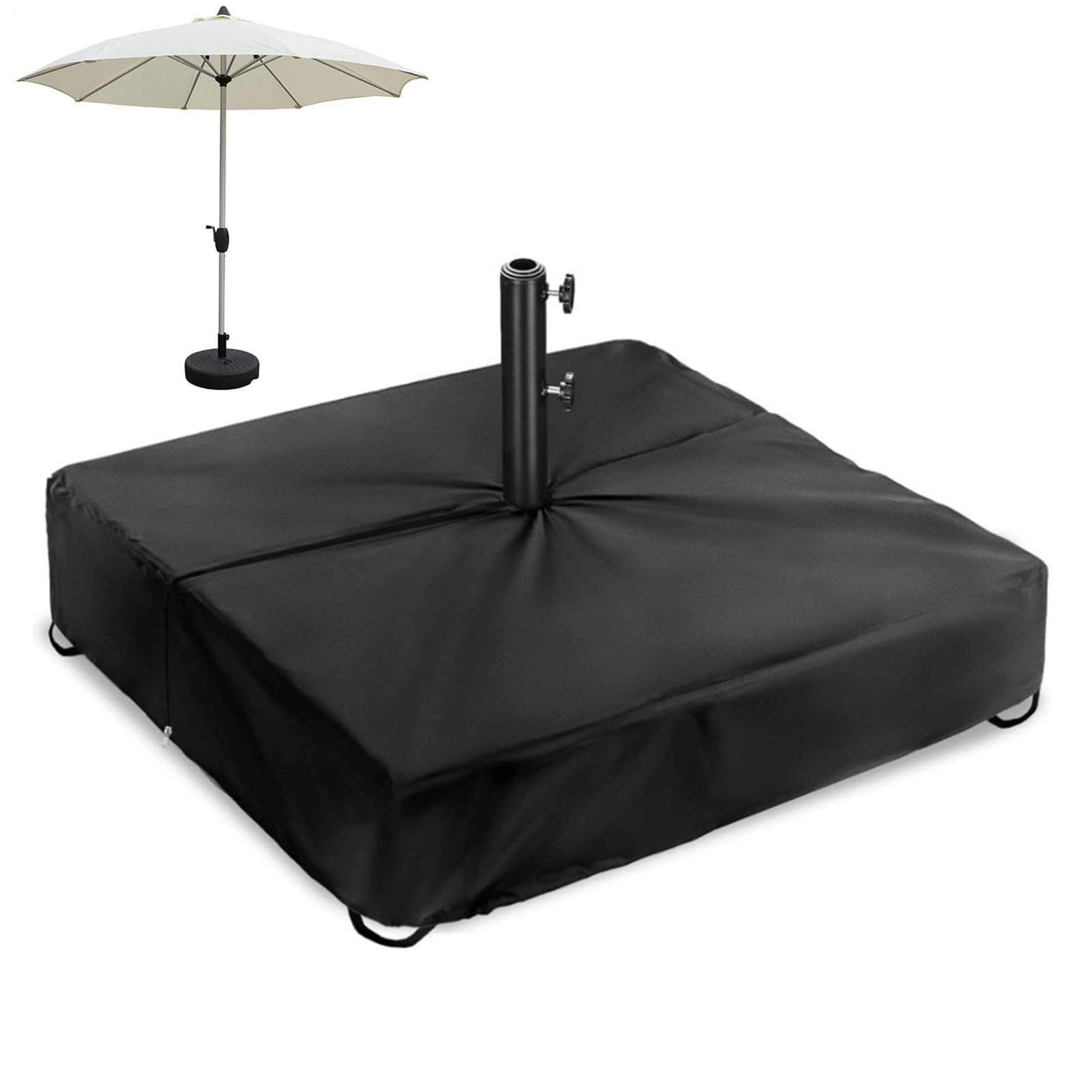 53x53x13 Cm Patio Umbrella Base Cover Garden Water Parasol Base 600D Oxford Waterproof Anti-UV Outdoor Square Umbrella Stand Base Cover For Outdoor Market Table Umbrella