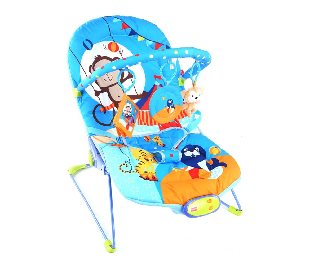 LuvLap Magic Circus Baby Bouncer with Soothing Vibration and Music (Multi Color)