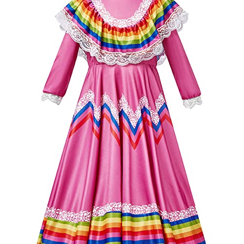 Kids Girls Traditional Dress Girls National Style Carnival Festival Folklorico Dance Celebrations Dress2