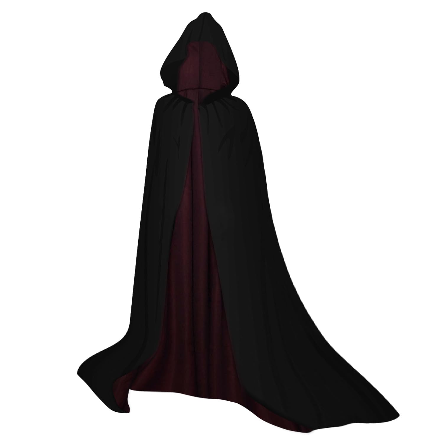 Ulife Mall Hooded Cape Halloween Hooded Cape Cloak Unisex Adult Vampire Witch Cosplay Accessories Fancy Dress Costume Halloween Masquerade Party-120cm - Image 2