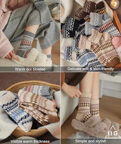 IIG Winter Warm Wool Socks for Women Original Design Trendy Boot Socks Ideal Gift3