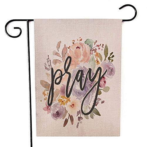 Musesh Farm Garden Flag, Home Decorative Christmas Garden Flag Seasonal Garden Flag 12.5X18Inch Pray Religious Christian Wall Art Background with Xmas House Yard Flag Holiday Seasonal Outdoor Flag