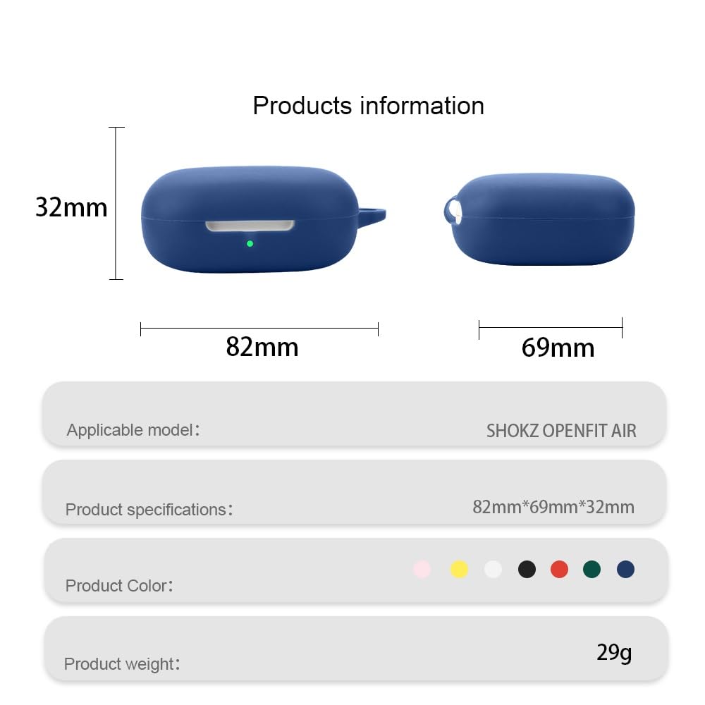 Étui De Protection Pour écouteurs SHOKZ OpenFit Air Open - Durable Et Respectueux De L'environnement - Avec Trous Précis Et Compatibilité De Charge - Résistant Aux Chocs - Toucher Agréable - Blanc