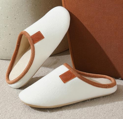 Women’s Quiet Silent Slipper Fall Comfort Non-Slip Bedroom Slide Cozy Cotton Indoor Memory Foam Warm House Shoes4