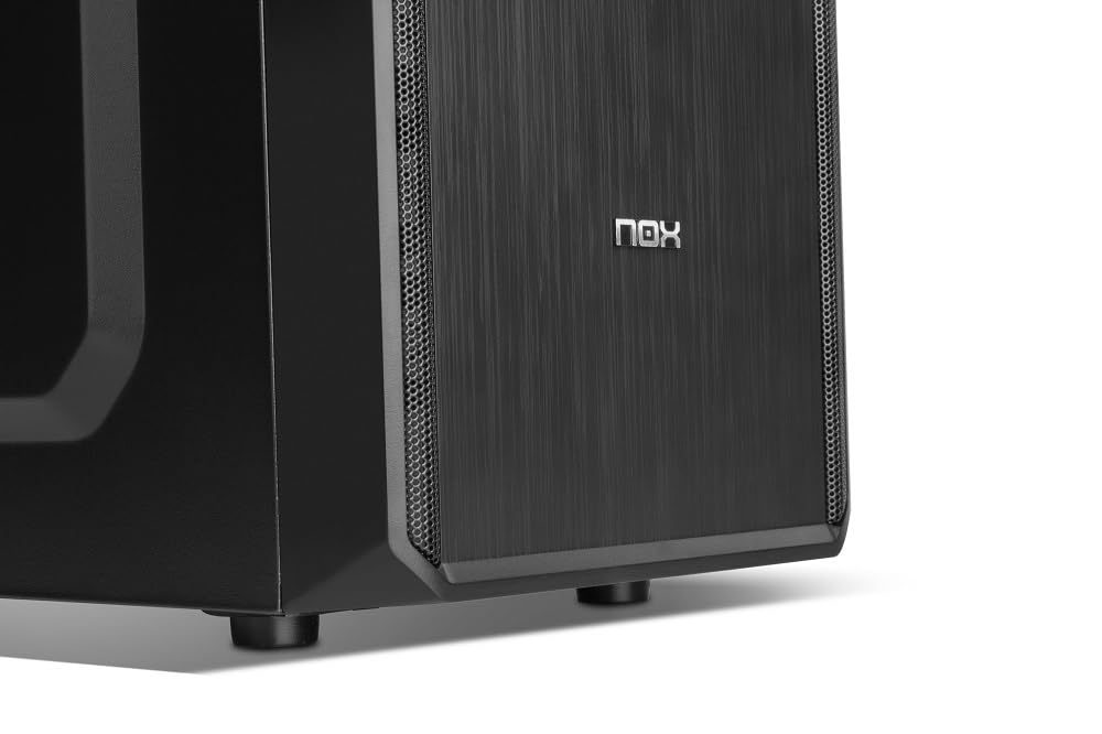 NOX Xtreme Products LITE030 - Caja PC, Frontal con Acabado Cepillado, Capacidad hasta 3 Ventiladores, Compatible con Placas Micro ATX y Mini ITX, Color Negro