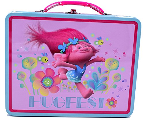 Dreamworks Trolls Princess Poppy and Friends Storage Tin Lunch Bag Box (Princess Poppy)