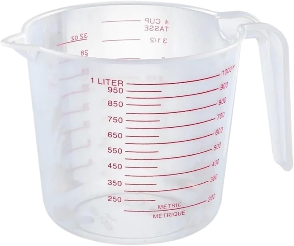 250/500/1000ML Easuring Cup Silicone Measuring Cups and Spoons Plastic Jug Digital Kitchen Scale Baking Tools Timer Accessories(1000ml)