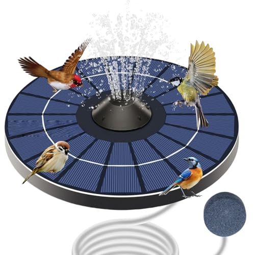 PORFOYO Solar Power Teichbelüfter Sauerstoffpumpe, Solar Power Sauerstoffpumpe, Solar Teichbelüfter Mit 2200mah Akku, Teichbelüfter Solar Sauerstoffpumpe Für Teich Für Aquarien, Terrassen, Teiche