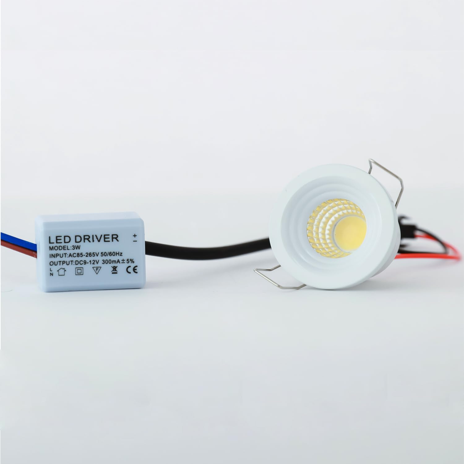 Juego de 6 mini focos empotrables de 3 W con transformador (reemplazable) carcasa exterior de aluminio, focos LED empotrables de instalación permanente para habitaciones de cristal balcones