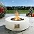 ECOTOUGE Round Gas Fire Pit, 30 Inch Outdoor Propane Firepit Table, Steel Fire Table w/50,000 BTU Auto-Ignition, Weather-Resistant Pit Cover, Lava Rocks, No Tank Holder, White