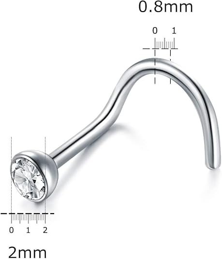 Piercing Nez Acier Chirurgical 18g - 3 Pièces - CZ Diamant - Argent, Or, Noir