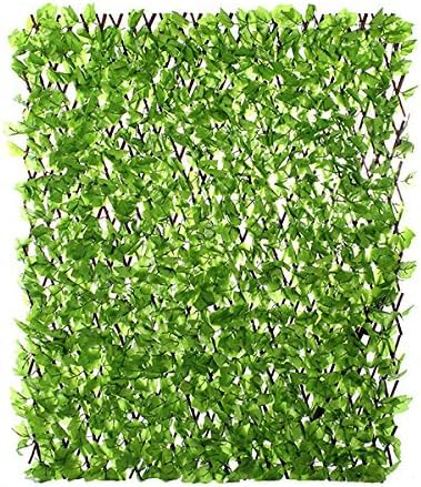 Jardin Artificiel - Treillis Extensible en Bois de Saule Feuillage Artificiel Lierre Clair