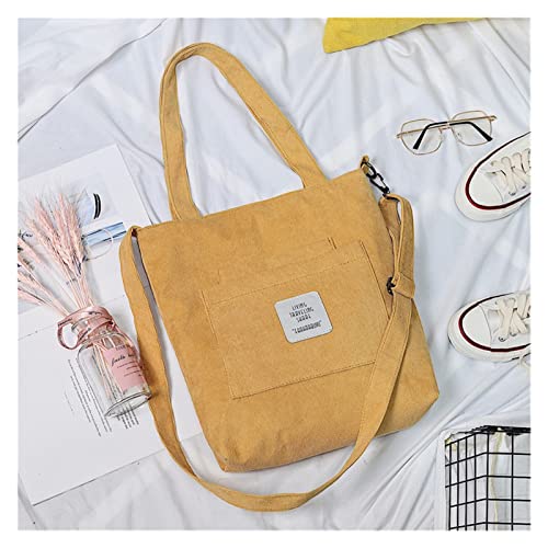 HIMALIOP Bolsa de Lona Bolsa de Hombro de Lienzo for Mujer Lanzamiento Casual Corduriy Tote Soft Crossbody Bolsos Bolsa Bolsa de Rayas Paño Mujer Bolso Femenino Bolsas Cover