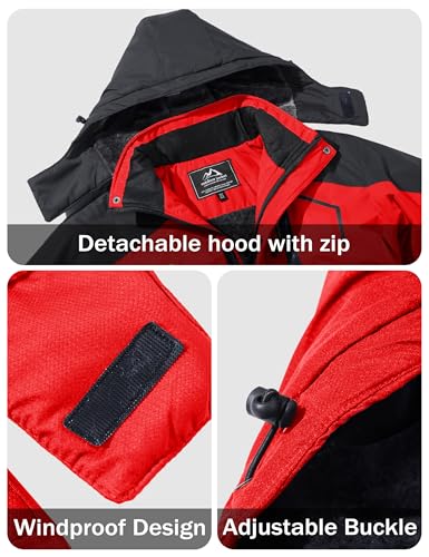 Image of MAGCOMSEN Men's Winter Coats Waterproof Ski Snow Jacket Warm Fleece Parka Raincoats With Multi-Pockets