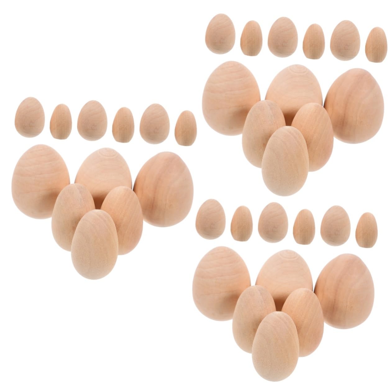 3 Set Di Uova Di Pasqua Pre-riempite in Legno Grezzo Riempitivi Pasquali Per Cestini Pasquali 20 Pezzi * 3