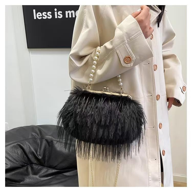 Bolso de mano tipo tote con plumas para mujer miniatura 7