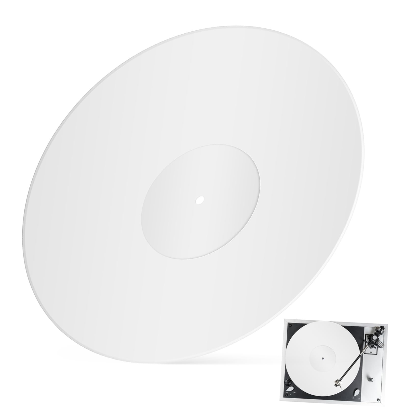 Tapete Acrílico Blanco de 12 Pulgadas para Tocadiscos