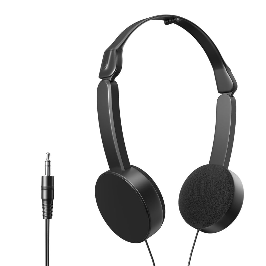 Elnwnnkc Over Ear Headphones 3.5mm Connection, Foldable Lightweight for Easy Storage, Comfortable Wear for