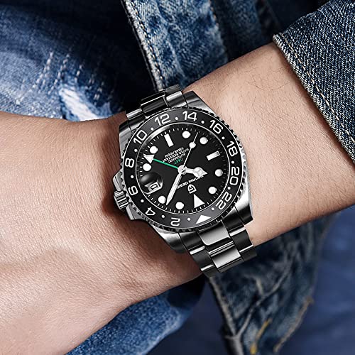 Image of CADISEN Pagani Design 1662 GMT Men's Automatic Mechanical Watch, Top Brand Stainless Steel Sapphire Glass, Diver's Watch Sports, Gift， Reloj Hombre.