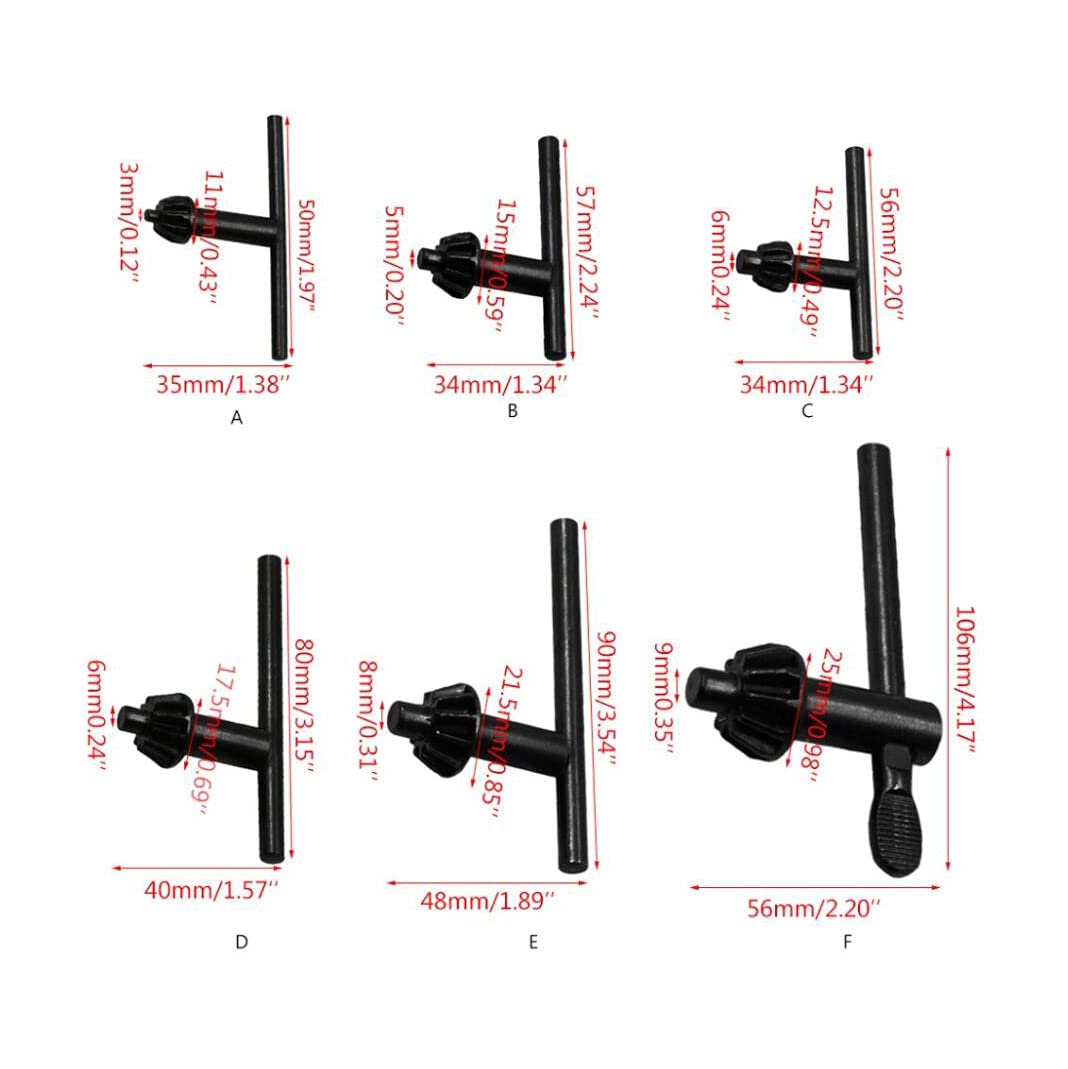 Hsthe Sea 6 Pcs Perceuse Mandrin Clé Électrique Perceuse À Main Mandrin Clé Outil Partie Perceuse Mandrin Clés Clé Mandrin Clé, 6 Taille