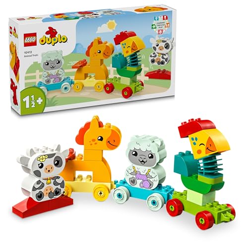 LEGO My First Duplo Animal Train Toy with Wheels for Babies, Animals to Build with Creativity, Children's Educational Game, Birthday Gift for Children 1.5 Years and Over 10412