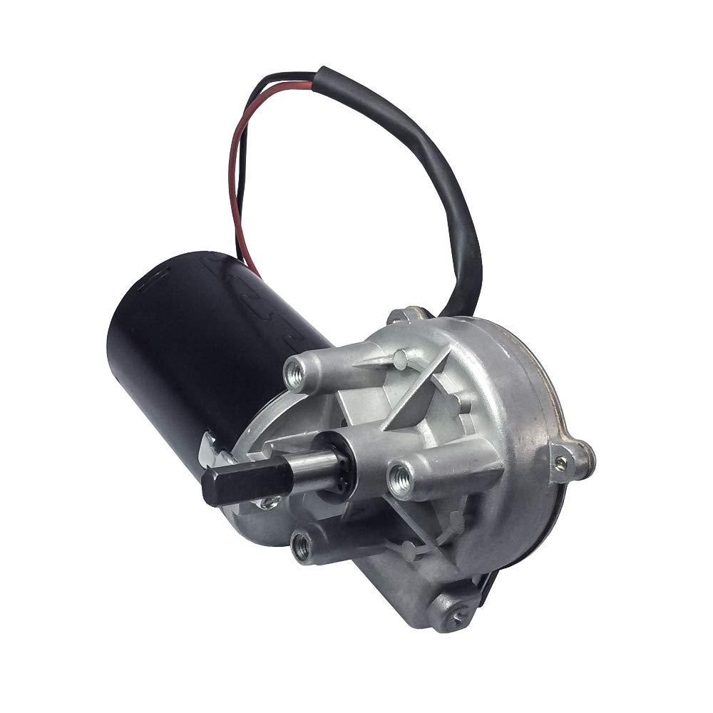DC Motoriduttore 12V 50rpm elettrico a vite senza fine con doppio albero piatto (sinistra Gear-Box), a basso rumore, adatto per la sostituzione porta del garage