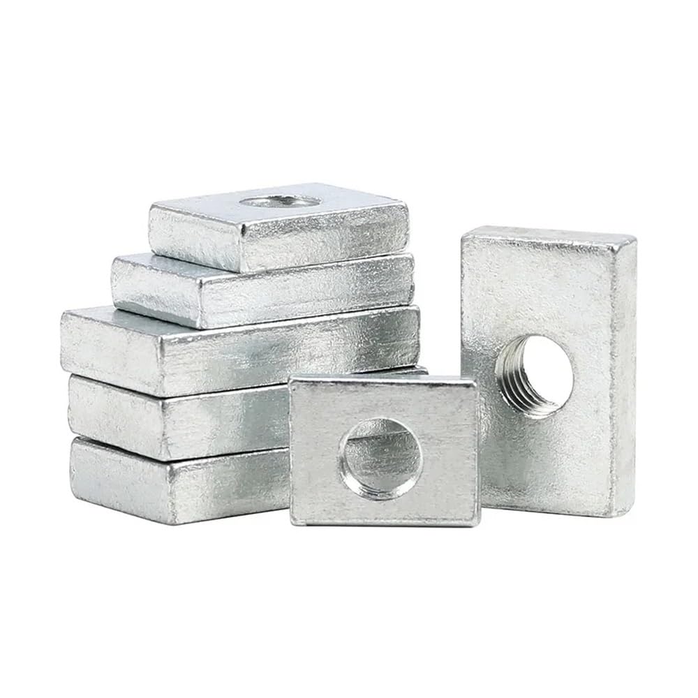 Tuercas cuadradas Delgadas de Acero al Carbono galvanizado, Bloque Deslizante para Perfil de Aluminio, M3, M4, M5, M6 y M8, 2 a 50 Unidades(M8x17x30x6mm-2pcs)