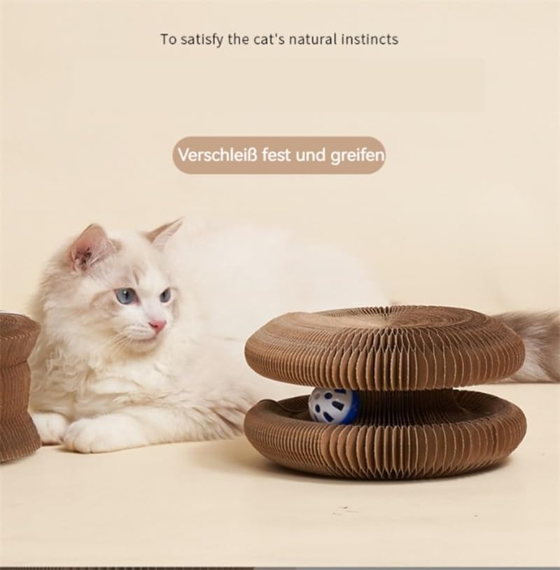 Katzenwirbel Katzenliebling, Katzenwirbel für Große Katzen, Foldable Convenient Cat Scratcher, Katzenspielzeug Intelligenz Intelligenzspielzeug, Magische Orgel Katzenkratzbrett (2 Stück)