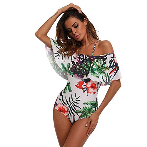 Dicomi Costume Intero Donna con Push-up Costume da Bagno a Un Pezzo Stampa Floreale Costume per Estate, per Mare, Piscina, Spiaggia, Vacanza, Party.