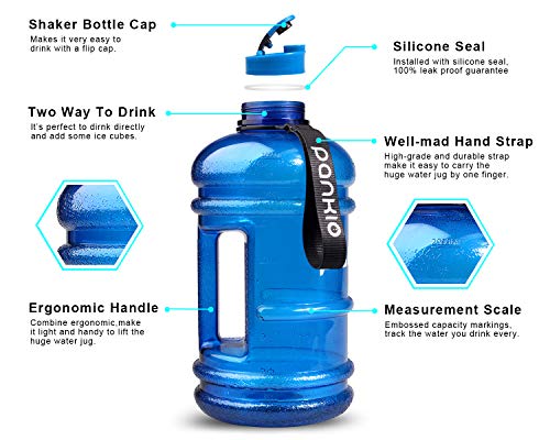 Pankio Water Jug 2.2L Big Water Bottle 73Oz Half Gallon Sports Water Bottle Big Capacity Leakproof Container Bpa Free Water Bottles For Fitness Gym Yoga Travel Cycling Camping Outdoor #TOP1
