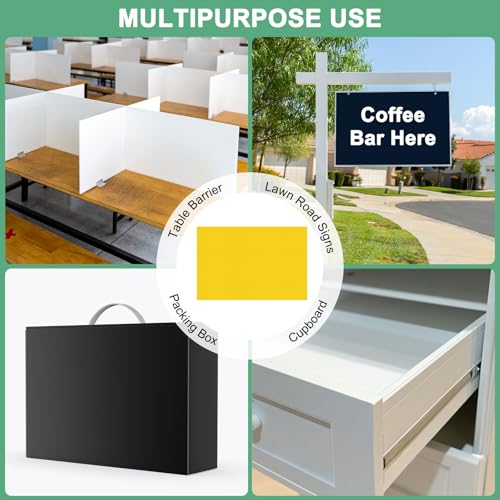 Image of M METERXITY 10-Pack Corrugated Plastic Sheets, 12 Inch x 18 Inch Waterproof Blank Corrugated Poster Board Yard Signs for Garage Sale /Office /Classroom /Party /Lawn Sign Road [3mm Thick, Yellow]