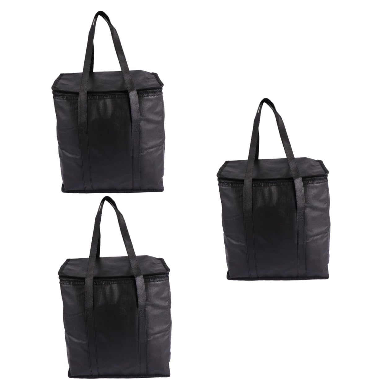 Cabilock 3 Pz Borsa Isolante in Foglio Di Alluminio Non Tessuto Sacchetti Della Spesa Riutilizzabili Da Cucina Borse Termiche Per Il Trasporto Di Alimenti Viaggio Tessuto Non Tessuto Black