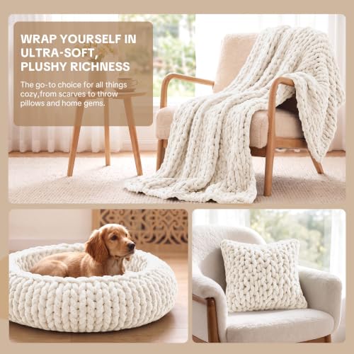 Image of HOMBYS #12 Mage Jumbo Chunky Chenille Yarn for Hand Knitting & Crocheting