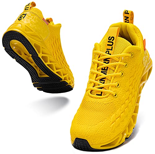 Calzados Asfalto Hombre Sneakers Comodo Ligero Zapatos Amarillo
