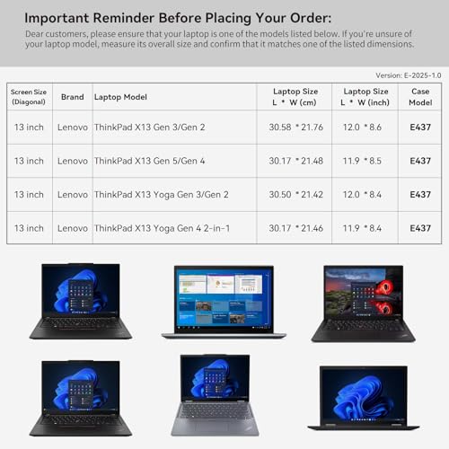 Funda para Lenovo ThinkPad X13 con diseño patentado Super Corner y bolsillo E437 2