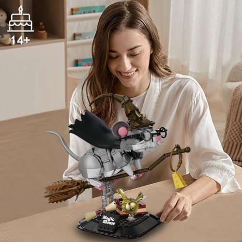 Image of Vziimo Harry Mouse Animal Building Set, MOC Creative Magic Mouse Model Kit, Collectible Home Office Decor Toy Gift for Teens Adults 14+ (676PCS)