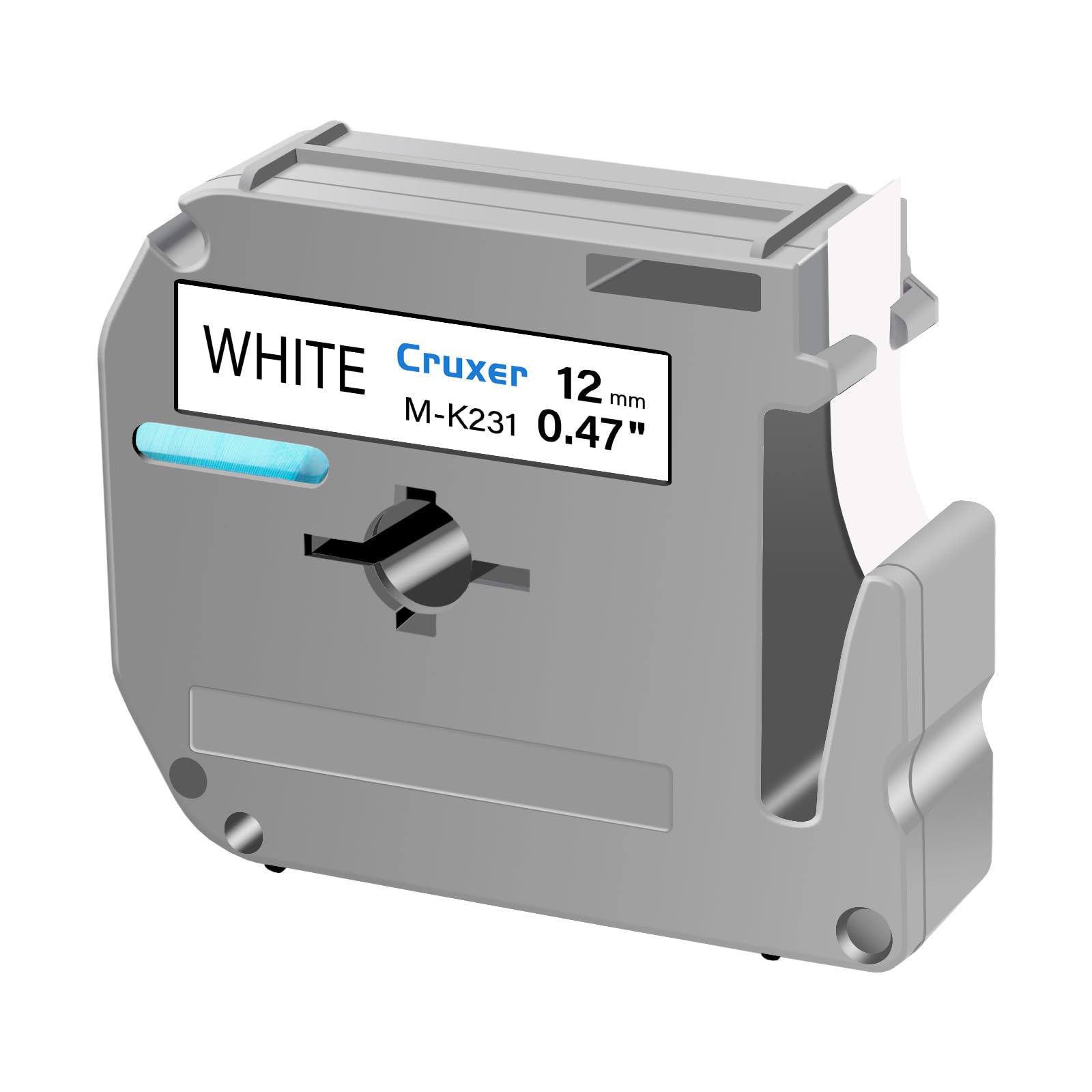 Paquete 20 Cinta Compatible P-Touch M-K231 Negro sobre Blanco 12 mm