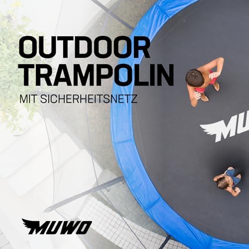 2. Bild von MUWO Jump Outdoor Trampolin mit Sicherheitsnetz, 182 cm, Robustes Stahlgestell, runde Sprungfläche, max. Belastbarkeit 150 kg, gepolsterte Sicherheitsstangen, inkl. Montageanleitung