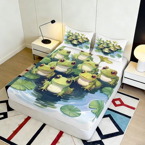 Drap housse poche profonde grenouille imprimé 3D douce - 5