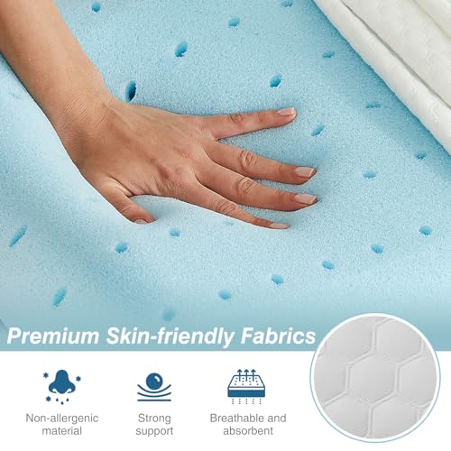 Image of DUMOS Memory Foam Pillows for Sleeping, Bed Pillows for Adults with Washable Cover and Breathable Mesh, Gel Cooling Pillow for Back and Side Sleeper Support, White 1 Pack