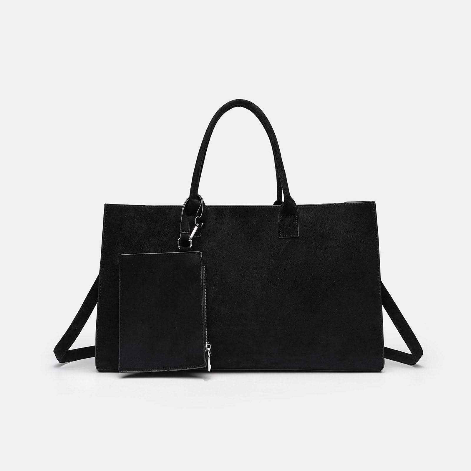 Borsa a tracolla organizzata in pelle scamosciata Set Portamonete staccabile Scomparti multipli Portamonete staccabile facile da viaggiare