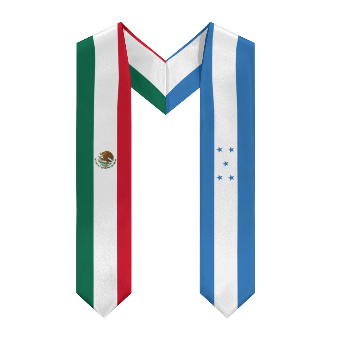 Generic Graduation Stole Scarf Shawl Mexico Mexican Honduras Honduran Flag Sash for Abroad Student International Study Class of 2024 Decor Stoles Gift