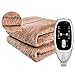 TLYS Temperatura Inteligente Blanket Control Eléctrico, Control de Doble termostato de calefacción Manta - deshumidificación y Anti-ácaros - Protección contra sobrecalentamiento,Teddycolor,180x200cm